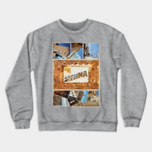 Greetings from Sienna Tuscany Italy Vintage style retro souvenir Crewneck Sweatshirt